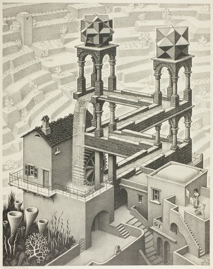 Waterfall (1961) - MC Escher