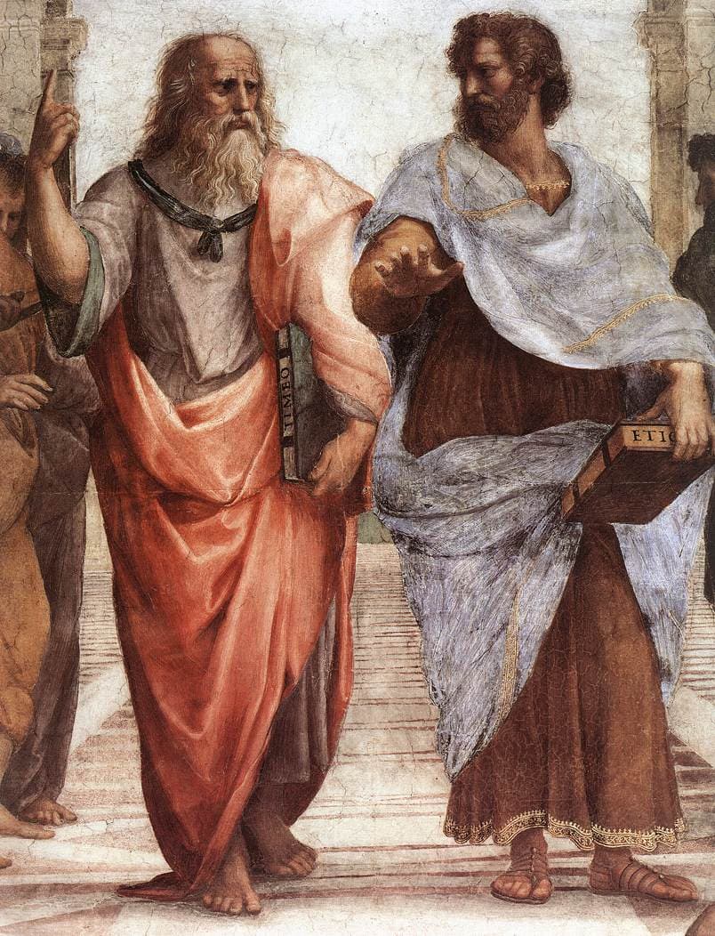 Plato and artistotle from Raphael's The School of Athens (1509-1511)