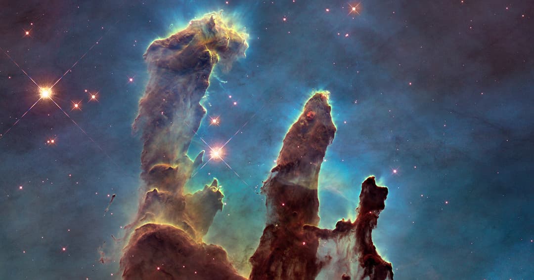 'The Pillars of Creation' in the Eagle Nebula taken by the Hubble telescope (1995)